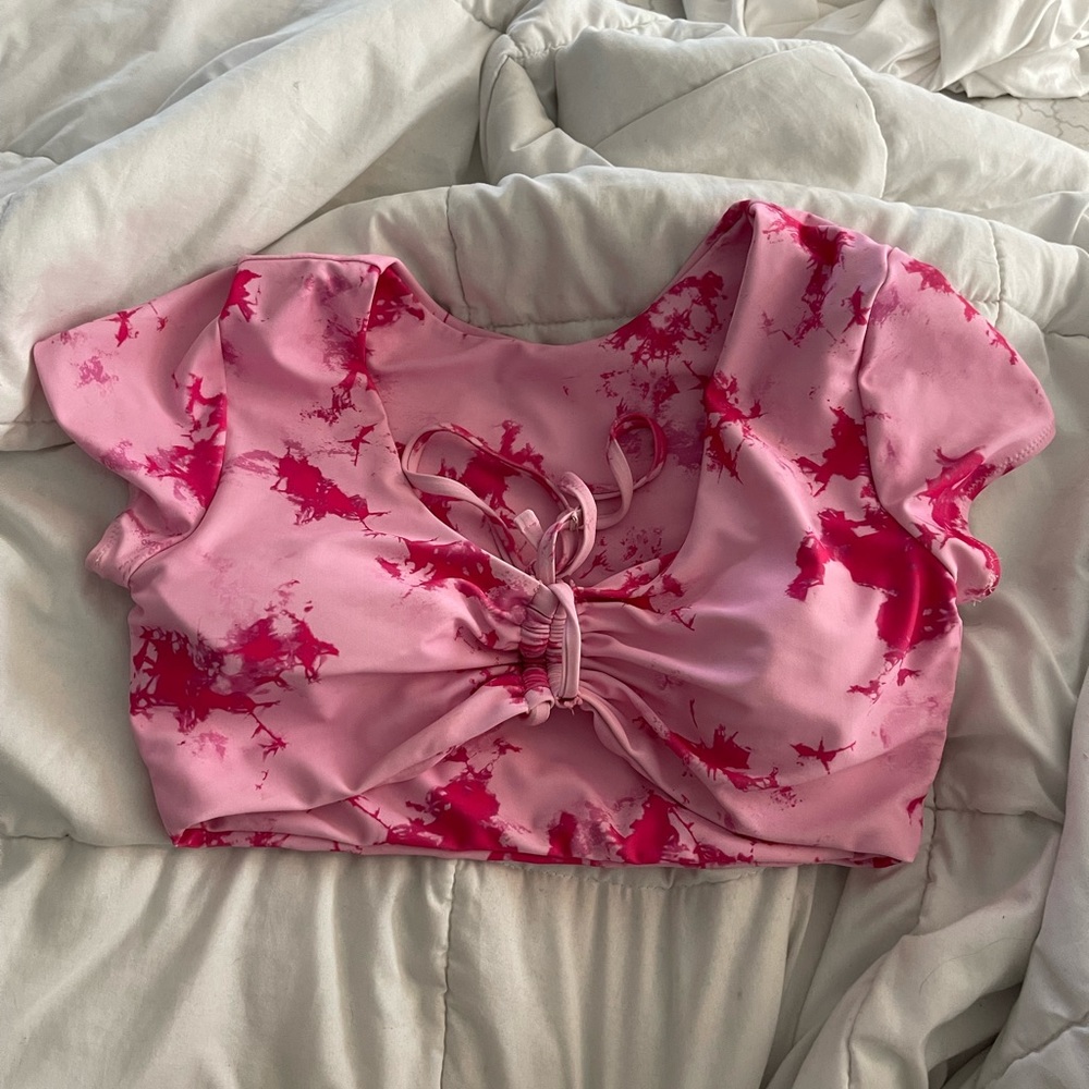 Tie dye pink bathing suit too